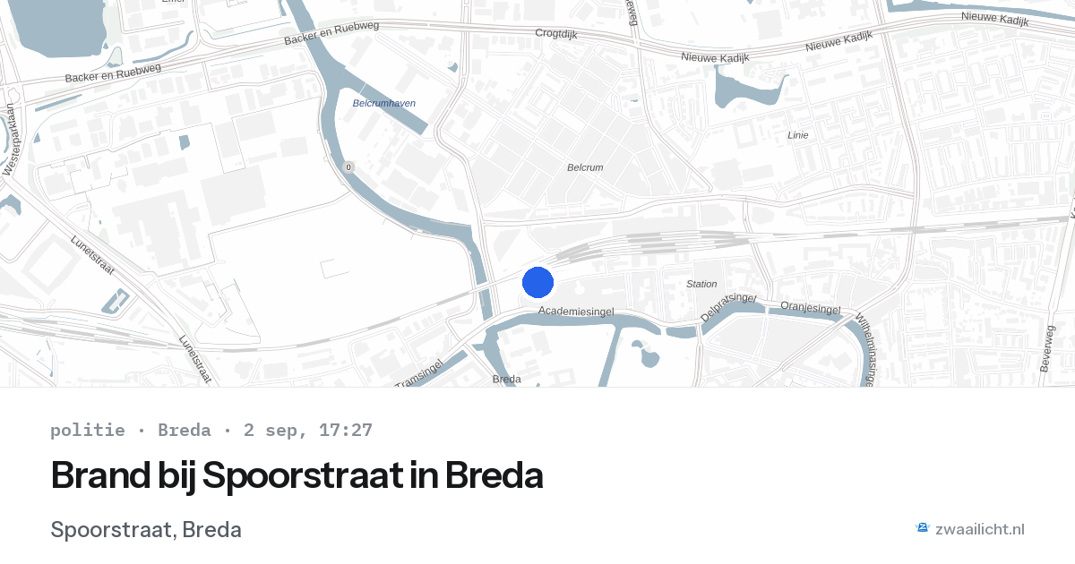 Brand bij Spoorstraat in Breda — 2 sep 2026