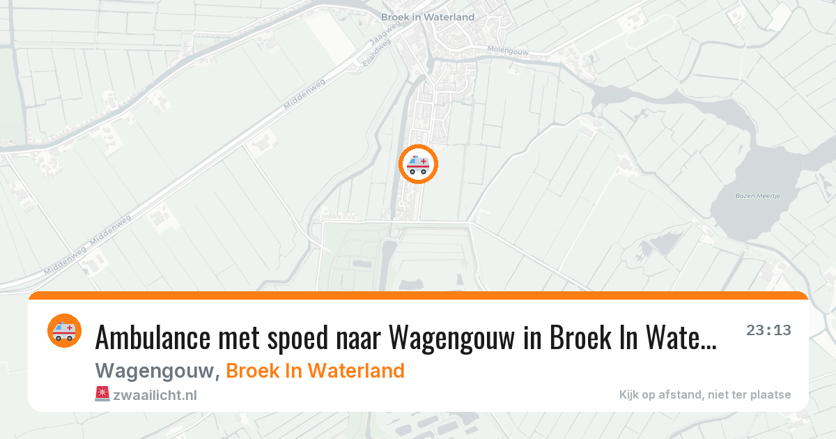 Ambulance met spoed naar Wagengouw in Broek In Waterland — 15 apr 2026