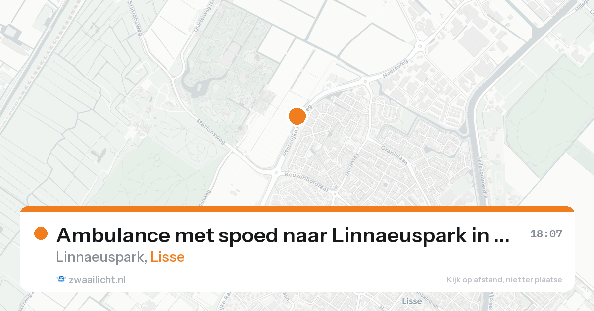 Ambulance met spoed naar Linnaeuspark in Lisse — 22 aug 2026