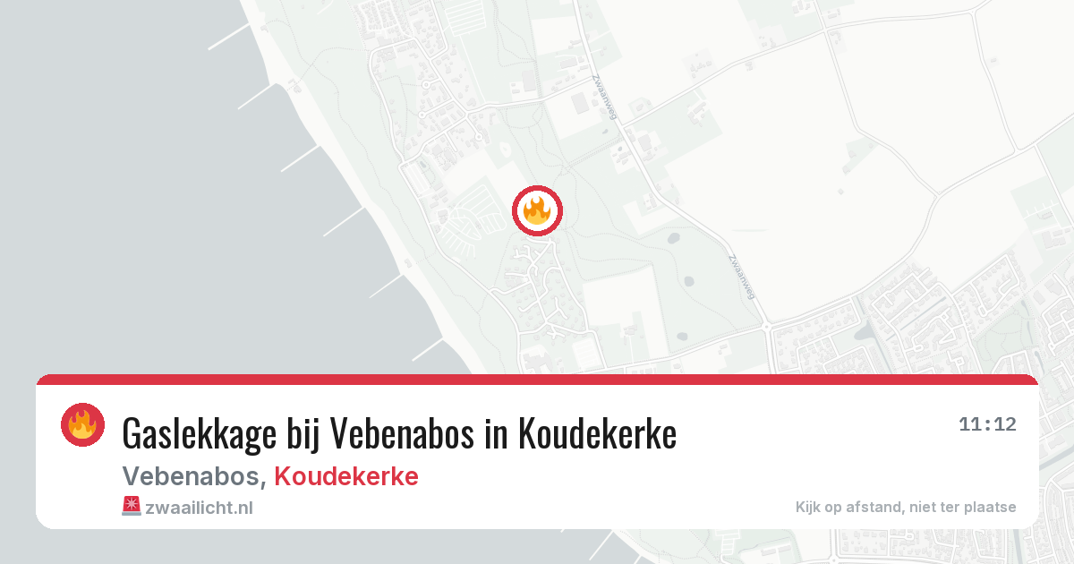 Gaslekkage bij Vebenabos in Koudekerke — 9 jun 2026