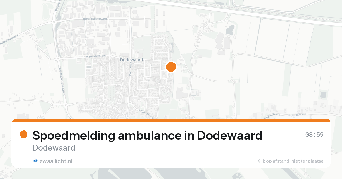 Spoedmelding ambulance in Dodewaard — 17 aug 2026