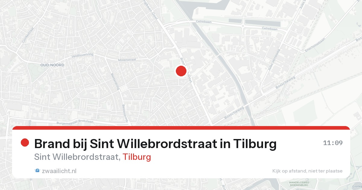 Brand bij Sint Willebrordstraat in Tilburg — 24 aug 2026