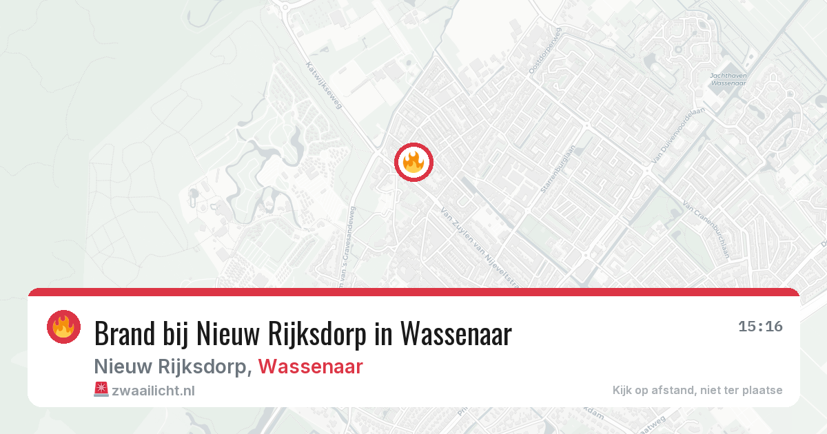 Brand bij Nieuw Rijksdorp in Wassenaar — 30 mei 2026