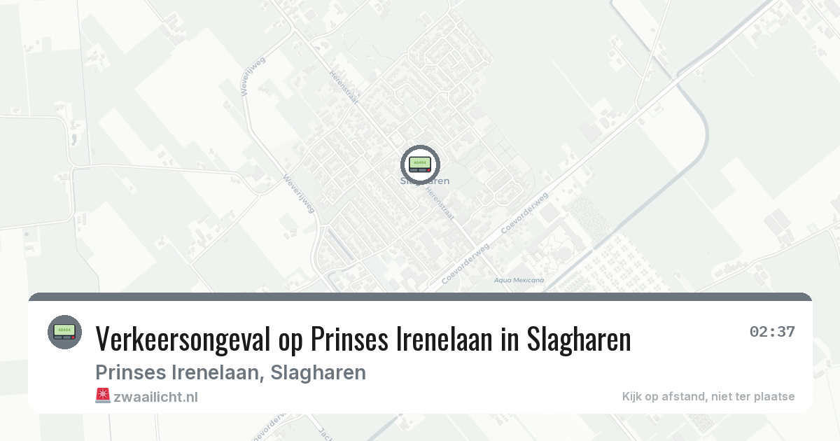 Verkeersongeval op Prinses Irenelaan in Slagharen — 24 mei 2026