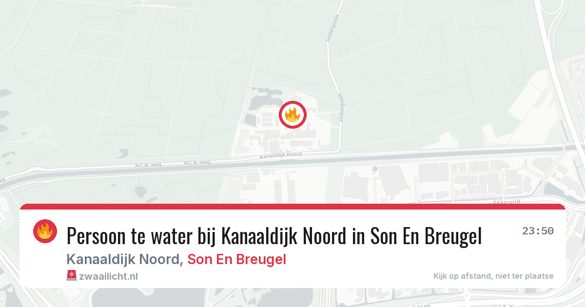 Persoon te water bij Kanaaldijk Noord in Son En Breugel — 8 mei 2026