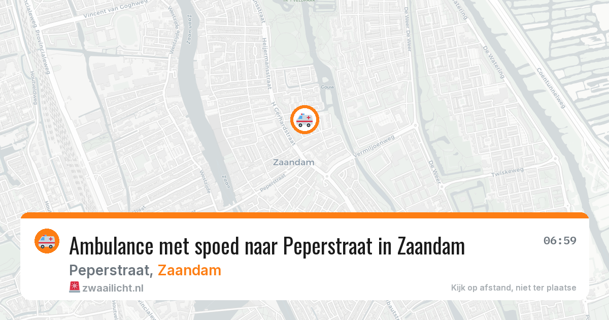 Ambulance met spoed naar Peperstraat in Zaandam — 25 apr 2026