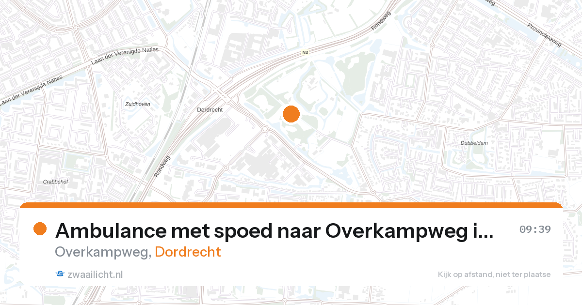 Ambulance met spoed naar Overkampweg in Dordrecht — 28 aug 2026