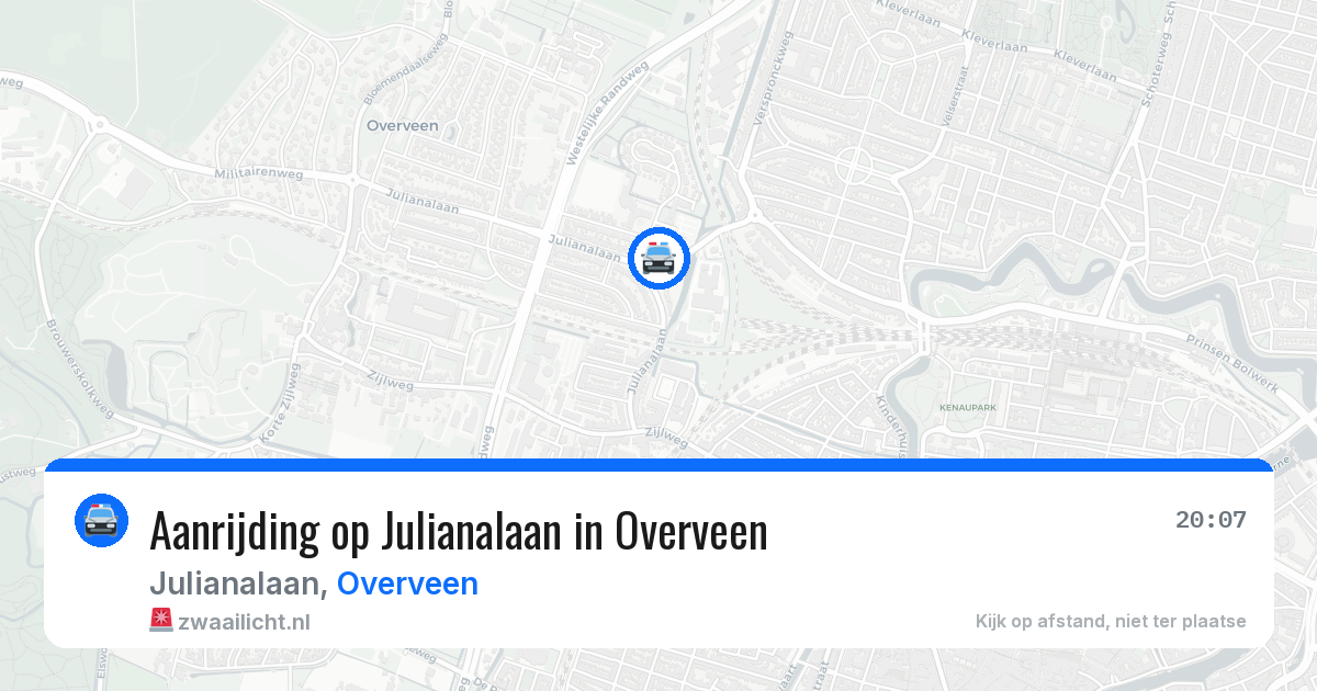Aanrijding op Julianalaan in Overveen — 26 mei 2026