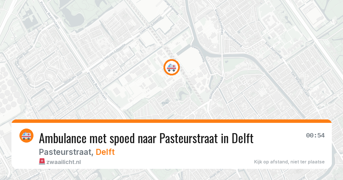 Ambulance met spoed naar Pasteurstraat in Delft — 1 aug 2026