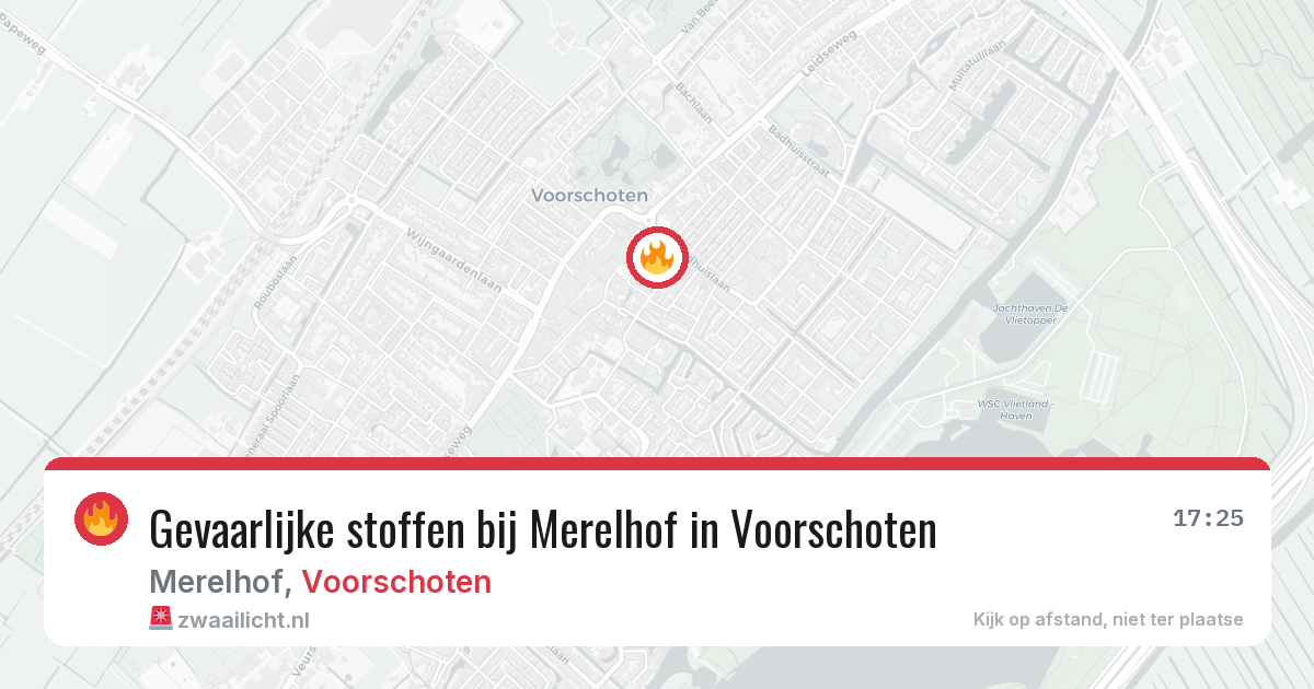 Gevaarlijke stoffen bij Merelhof in Voorschoten — 7 jun 2026