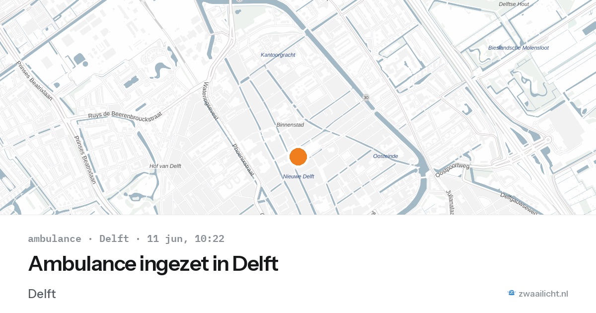 Ambulance ingezet in Delft — 11 jun 2026