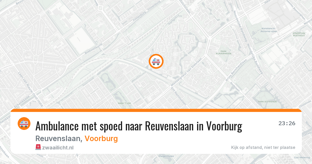 Ambulance met spoed naar Reuvenslaan in Voorburg — 14 aug 2026