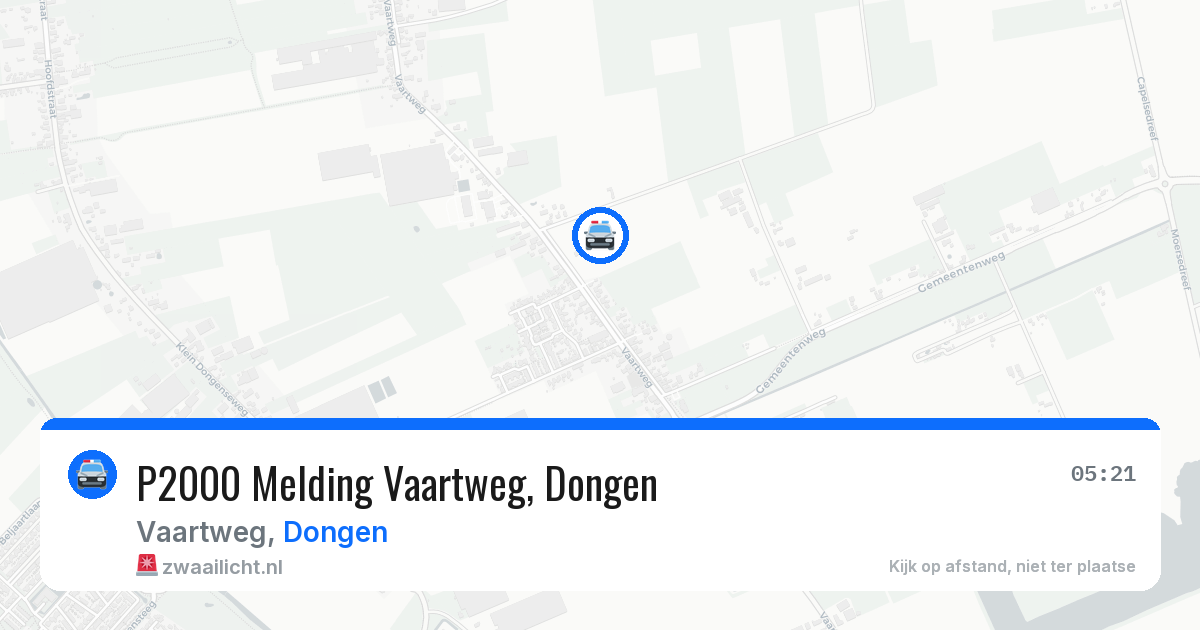 P2000 Melding Vaartweg, Dongen — 7 jul 2026