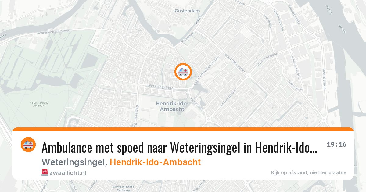 Ambulance met spoed naar Weteringsingel in Hendrik-Ido-Ambacht — 14 mrt 2026
