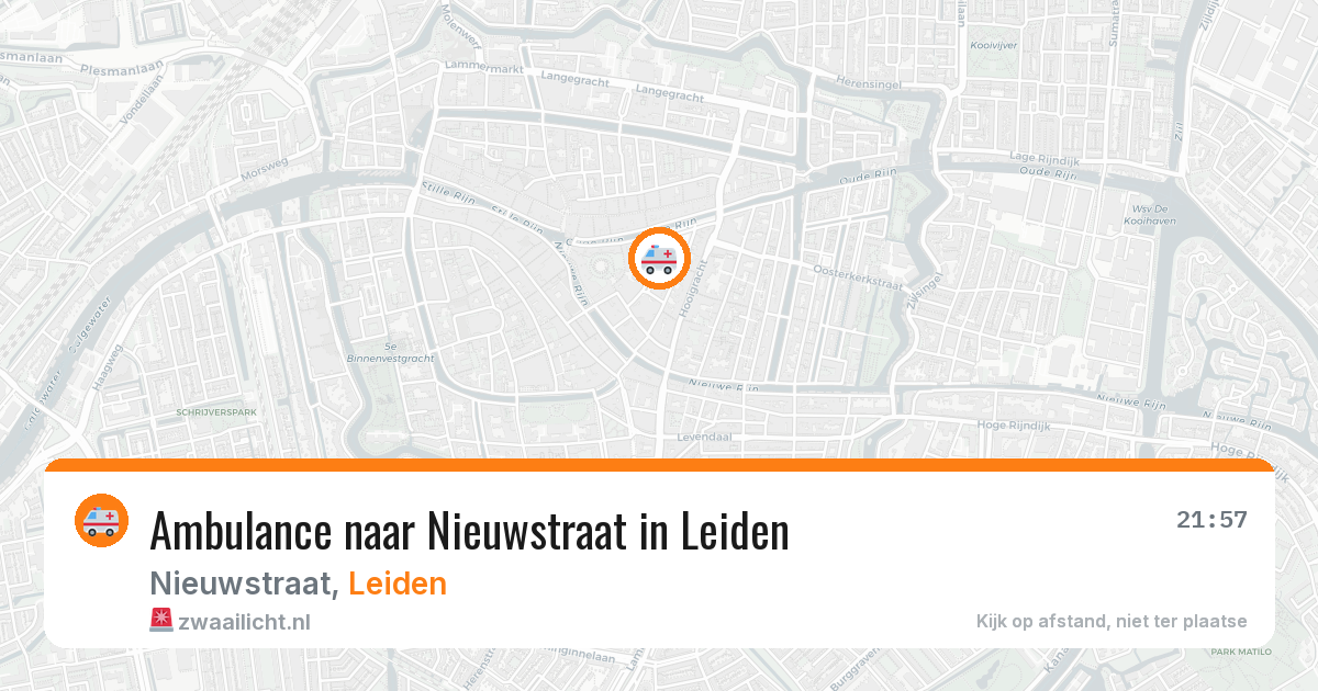 Ambulance naar Nieuwstraat in Leiden — 15 mrt 2026