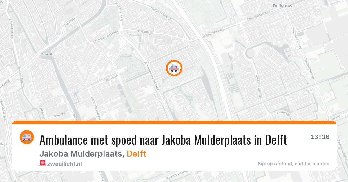 Ambulance met spoed naar Jakoba Mulderplaats in Delft — 26 jun 2026
