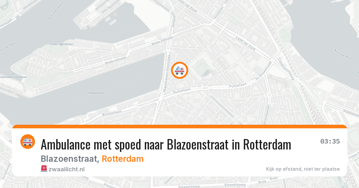Ambulance met spoed naar Blazoenstraat in Rotterdam — 1 aug 2026