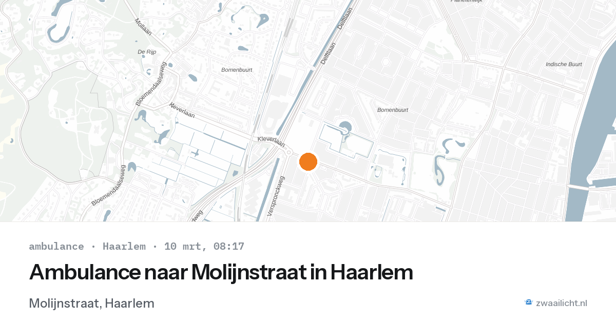 Ambulance naar Molijnstraat in Haarlem — 10 mrt 2026
