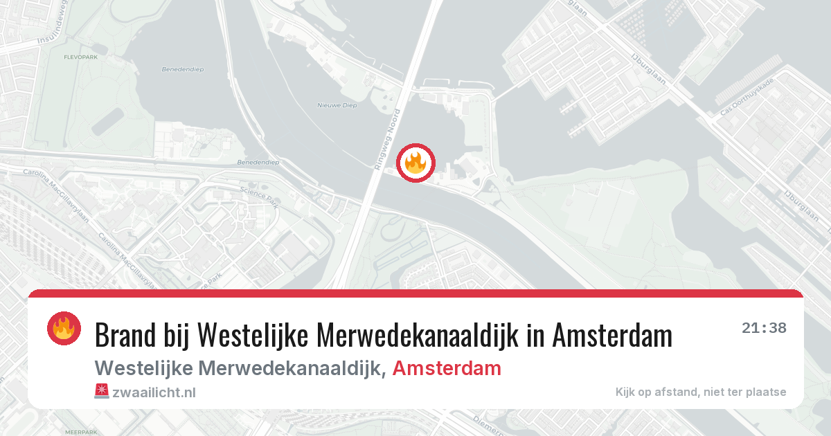 Brand bij Westelijke Merwedekanaaldijk in Amsterdam — 25 mrt 2026