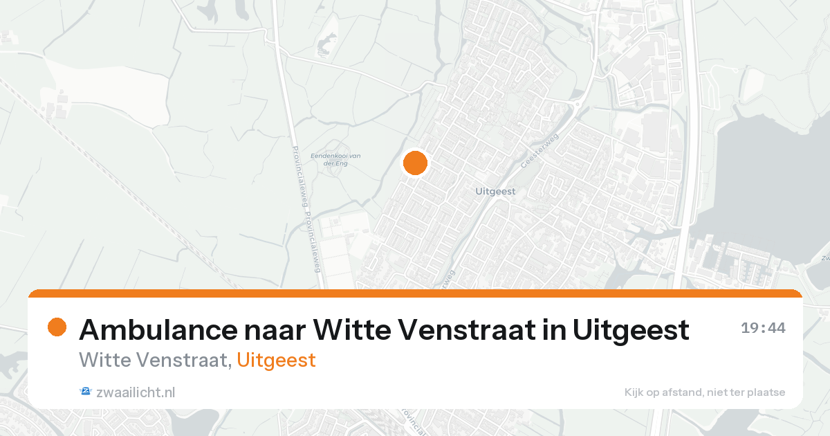 Ambulance naar Witte Venstraat in Uitgeest — 20 aug 2026
