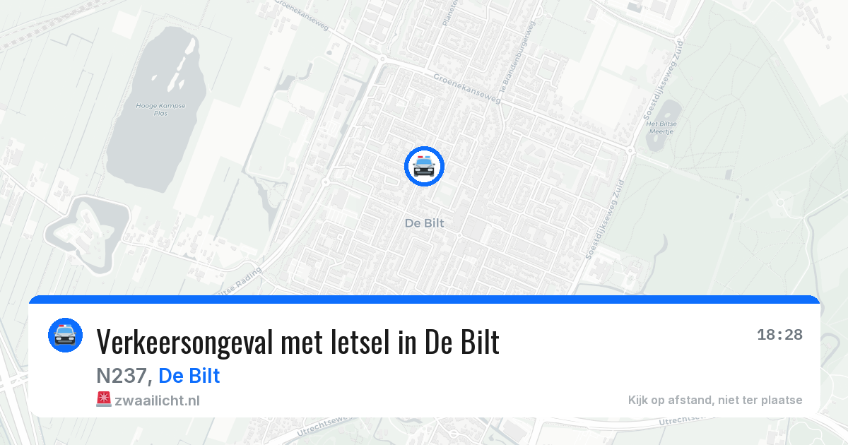 Verkeersongeval met letsel in De Bilt — 7 apr 2026