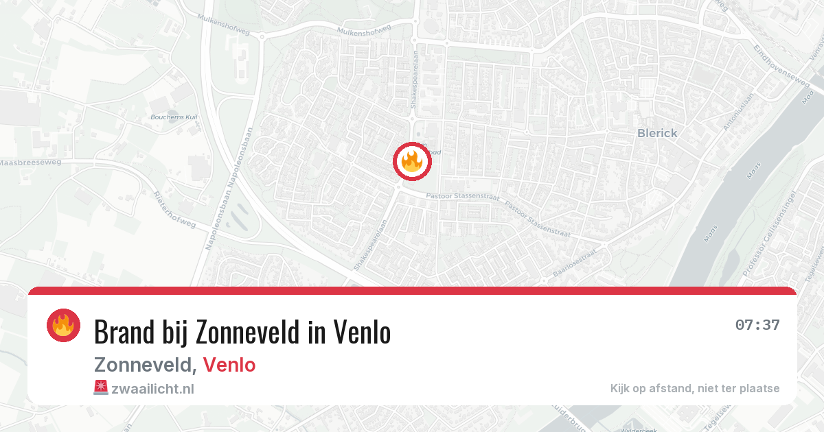Brand bij Zonneveld in Venlo — 12 jul 2026