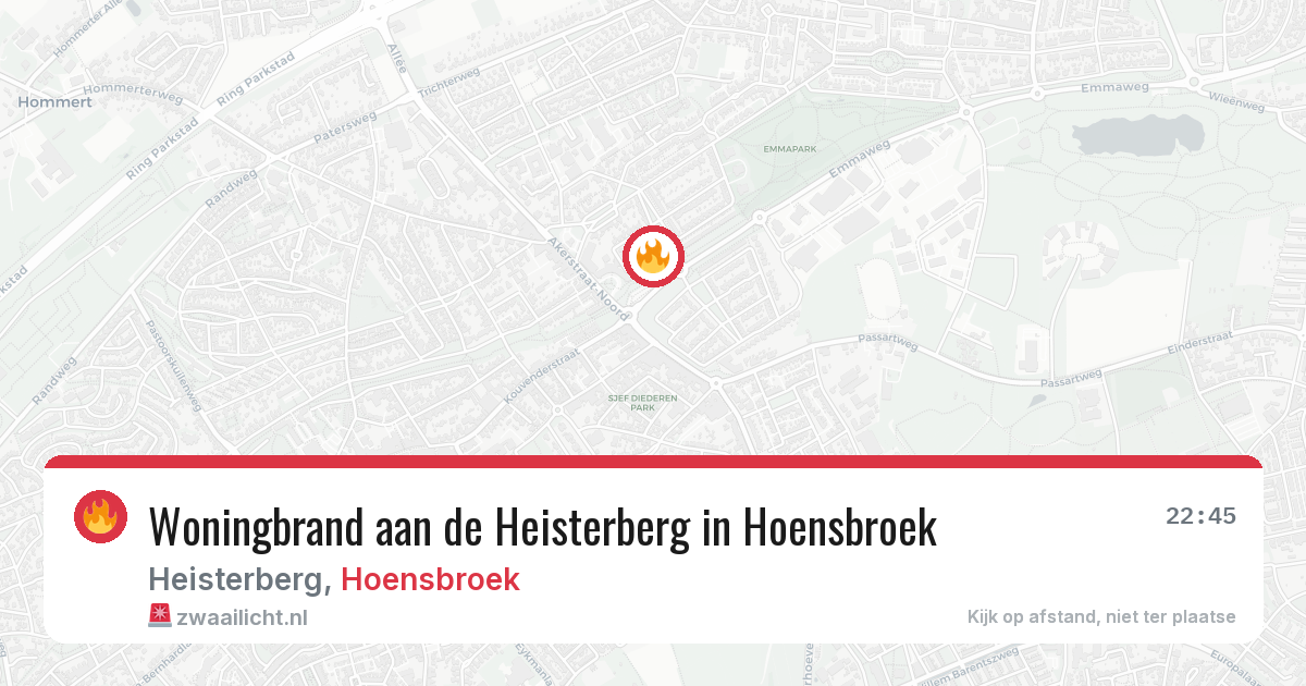 Woningbrand aan de Heisterberg in Hoensbroek — 23 apr 2026