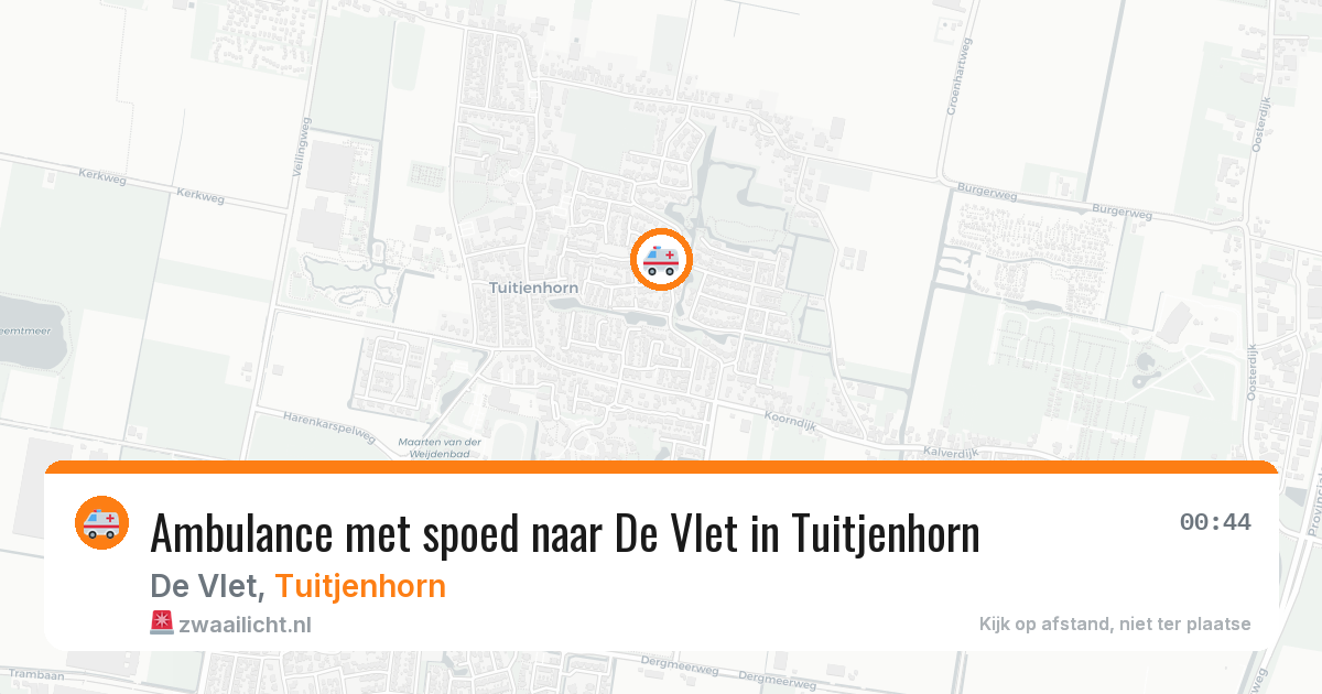 Ambulance met spoed naar De Vlet in Tuitjenhorn — 27 mrt 2026