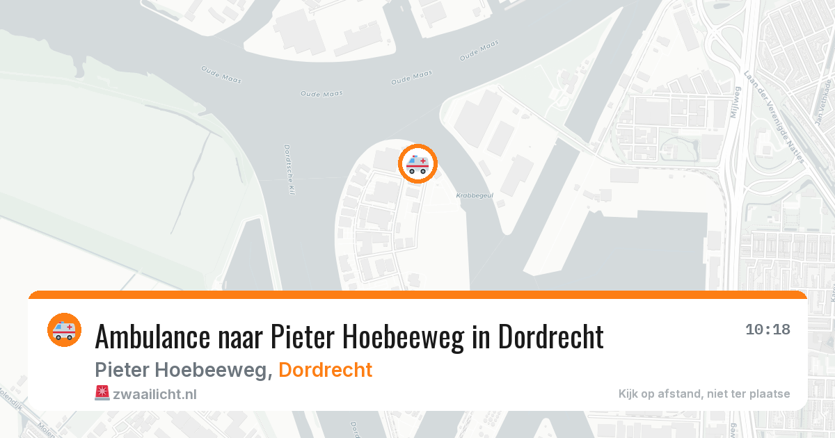 Ambulance naar Pieter Hoebeeweg in Dordrecht — 3 aug 2026
