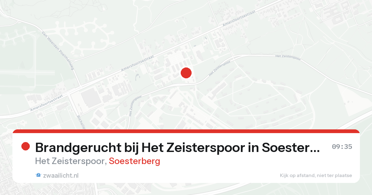 Brandgerucht bij Het Zeisterspoor in Soesterberg — 26 aug 2026
