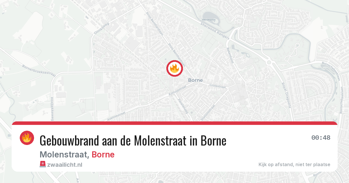 Gebouwbrand aan de Molenstraat in Borne — 21 jun 2026