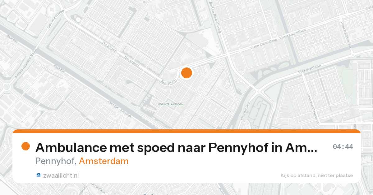 Ambulance met spoed naar Pennyhof in Amsterdam — 21 aug 2026