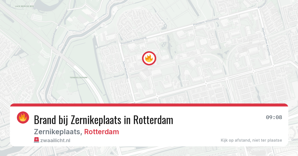 Brand bij Zernikeplaats in Rotterdam — 20 jun 2026