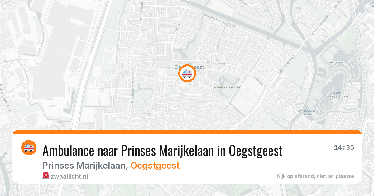 Ambulance naar Prinses Marijkelaan in Oegstgeest — 24 mei 2026