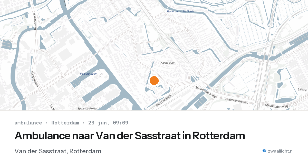 Ambulance naar Van der Sasstraat in Rotterdam — 23 jun 2026