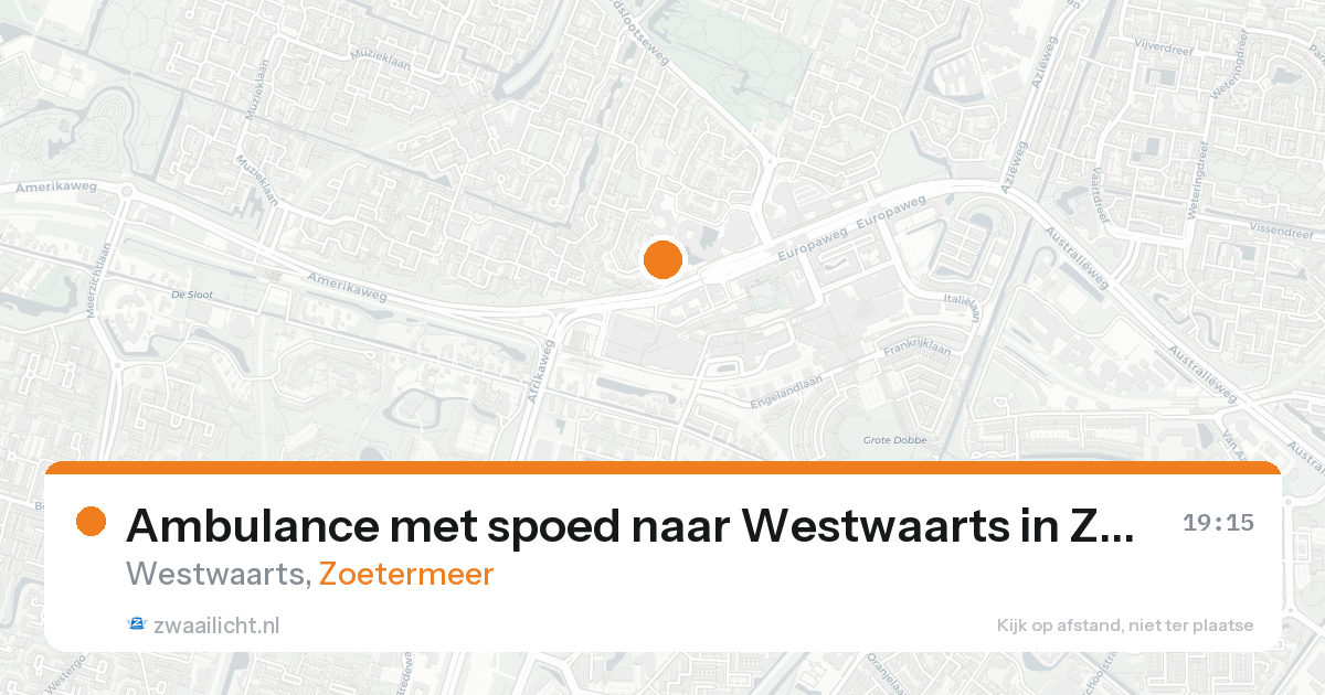 Ambulance met spoed naar Westwaarts in Zoetermeer — 20 aug 2026