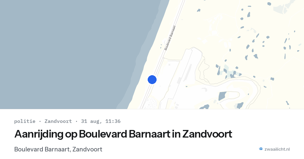 Aanrijding op Boulevard Barnaart in Zandvoort — 31 aug 2026