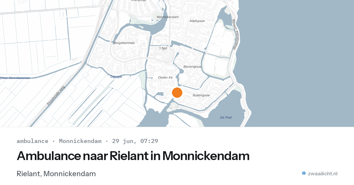 Ambulance naar Rielant in Monnickendam — 29 jun 2026