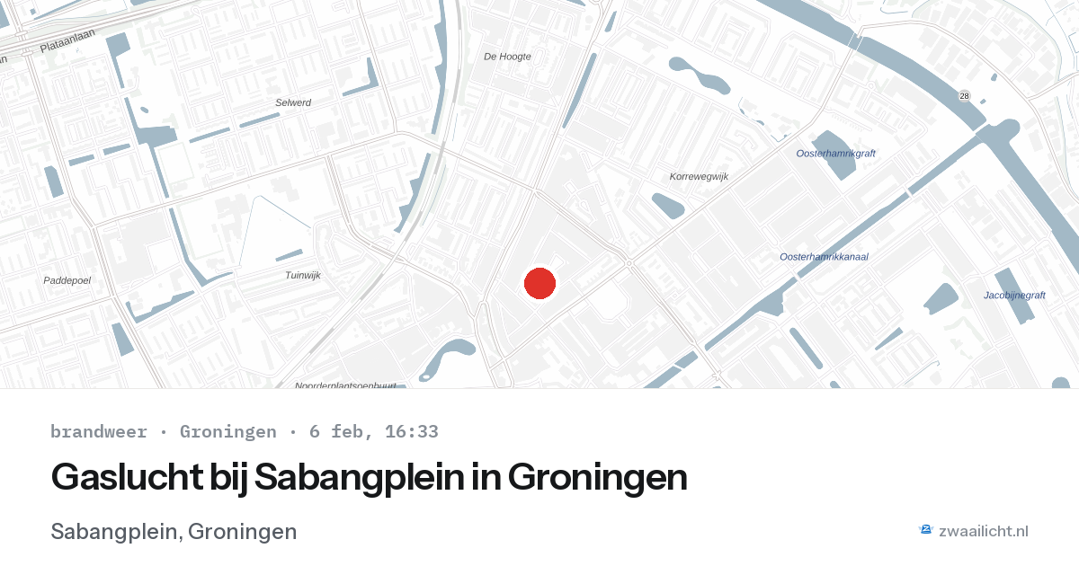 Gaslucht bij Sabangplein in Groningen — 6 feb 2026