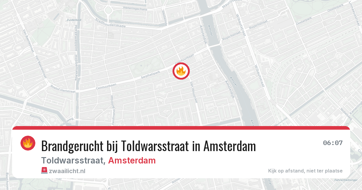 Brandgerucht bij Toldwarsstraat in Amsterdam — 30 jun 2026