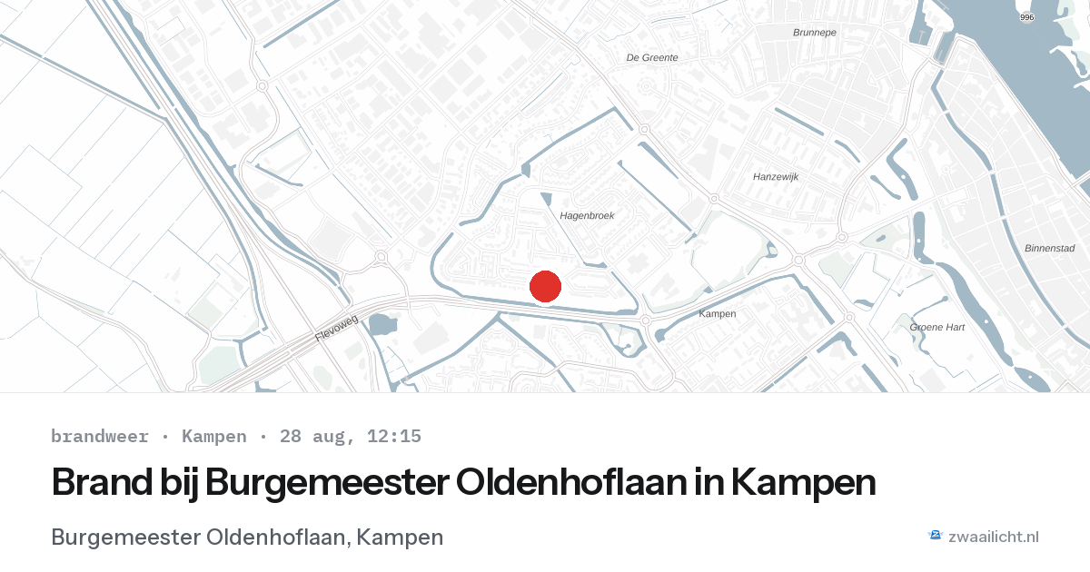 Brand bij Burgemeester Oldenhoflaan in Kampen — 28 aug 2026