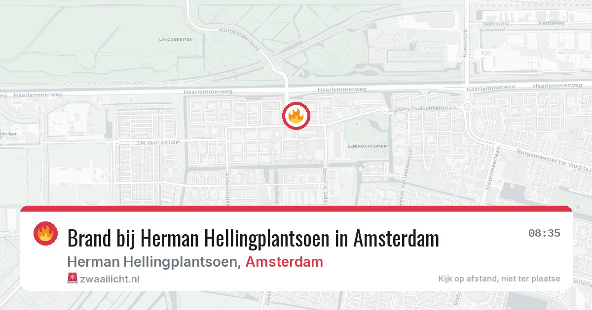 Brand bij Herman Hellingplantsoen in Amsterdam — 6 jul 2026