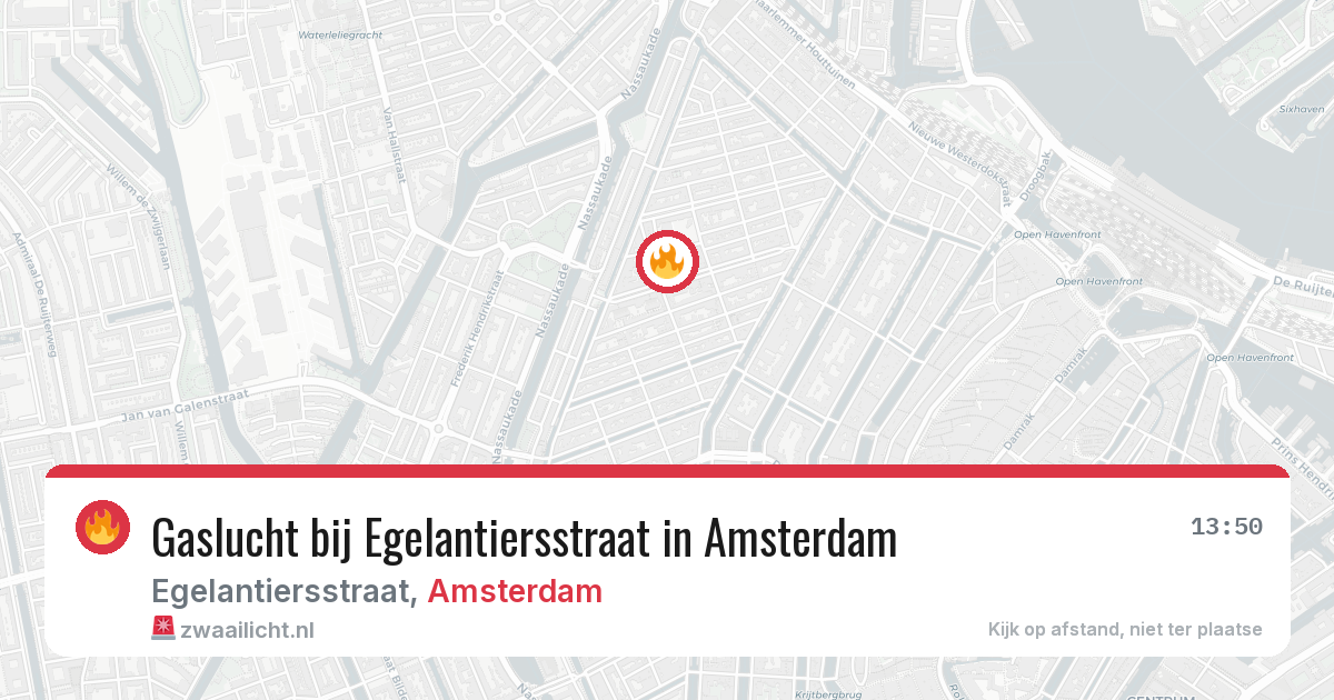 Gaslucht bij Egelantiersstraat in Amsterdam — 19 jun 2026