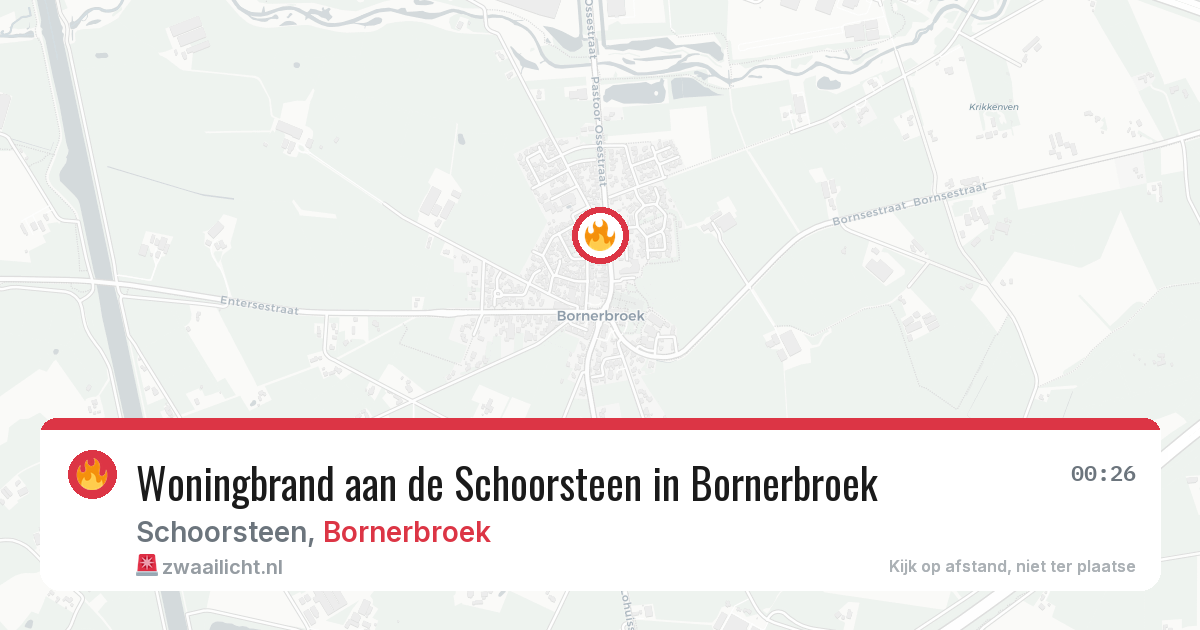 Woningbrand aan de Schoorsteen in Bornerbroek — 20 mrt 2026