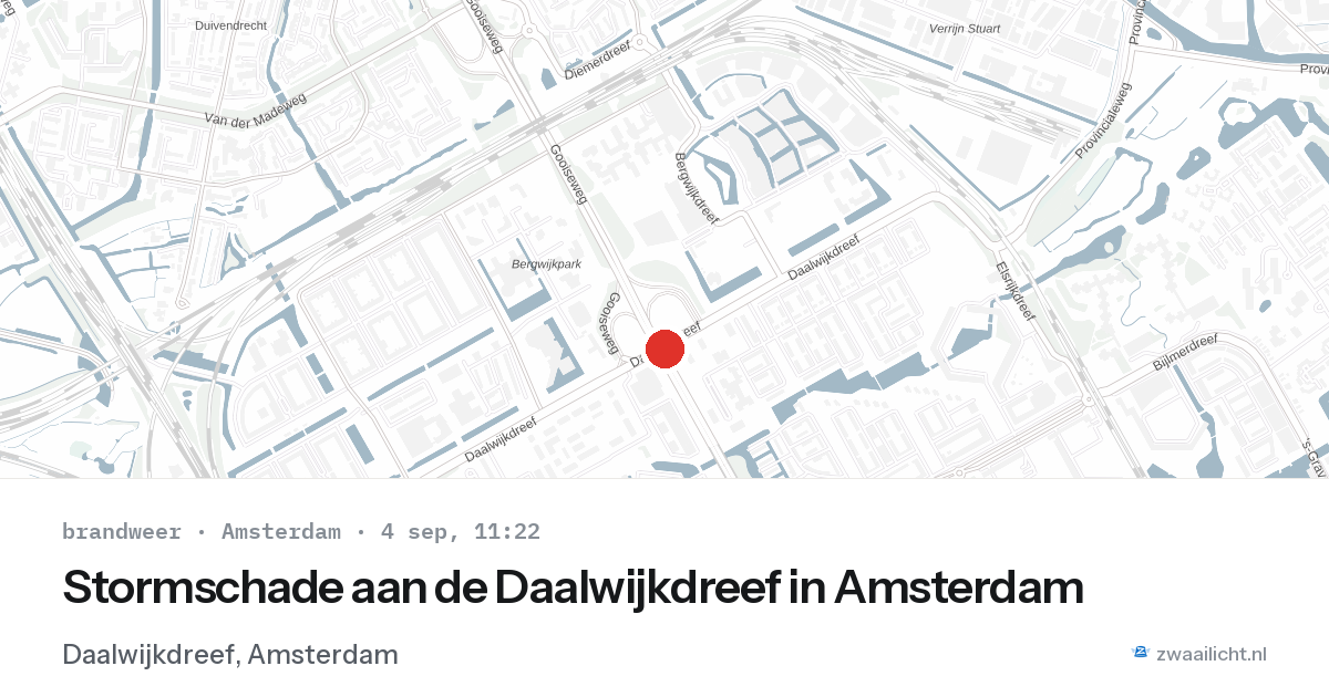 Stormschade aan de Daalwijkdreef in Amsterdam — 4 sep 2026
