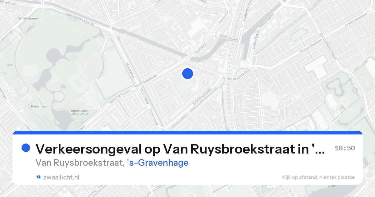 Verkeersongeval op Van Ruysbroekstraat in 's-Gravenhage — 25 aug 2026