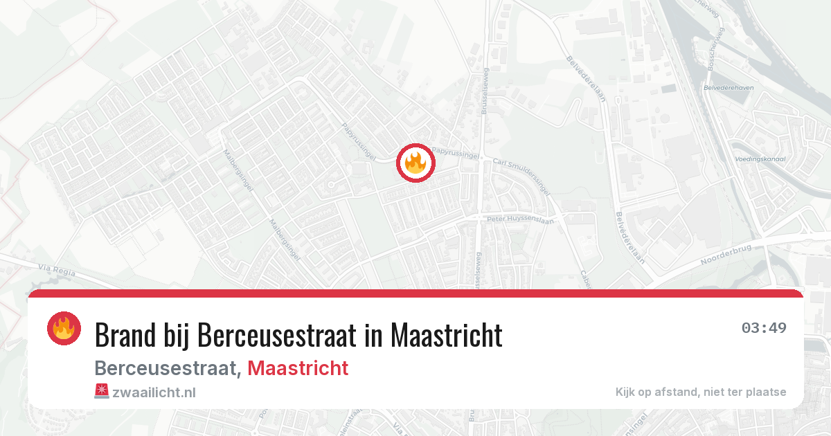 Brand bij Berceusestraat in Maastricht — 31 jul 2026