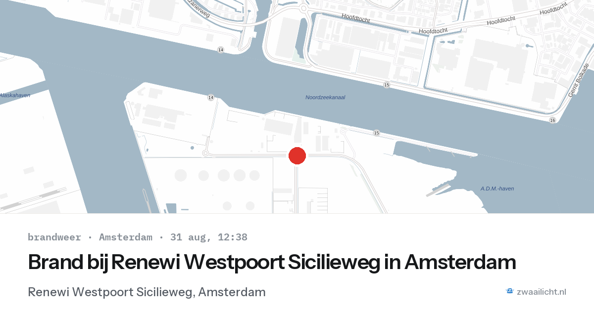 Brand bij Renewi Westpoort Sicilieweg in Amsterdam — 31 aug 2026