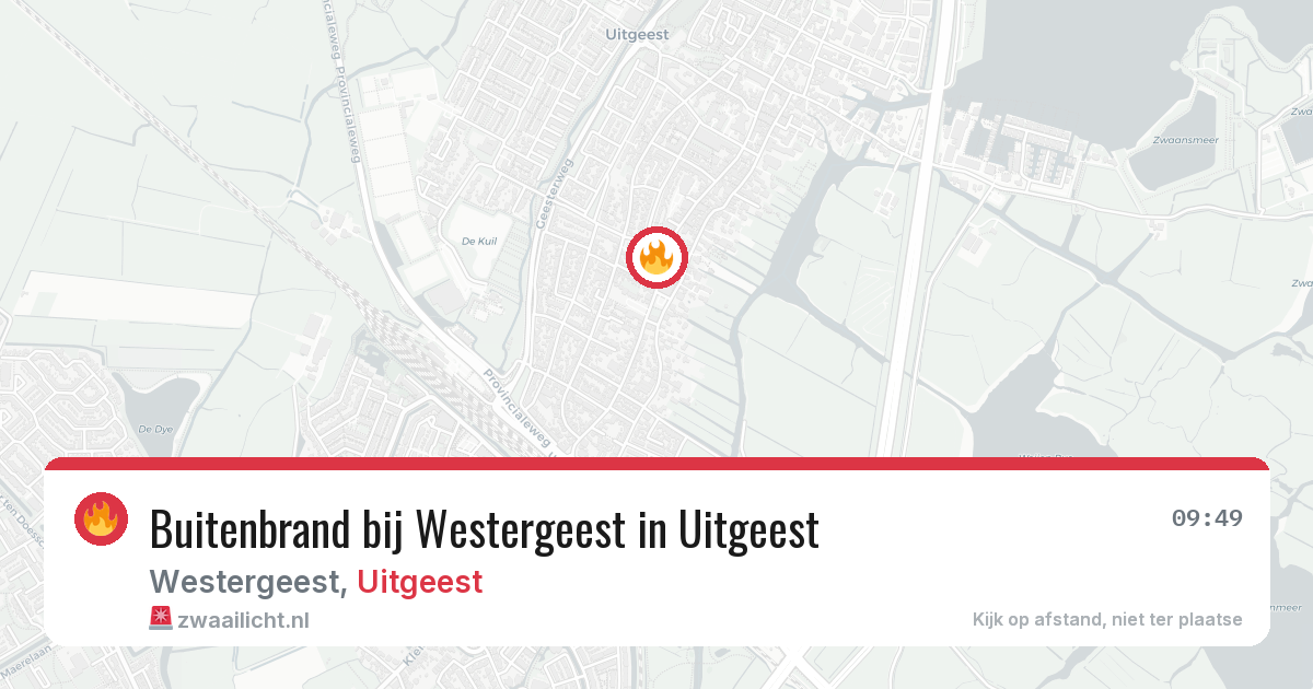 Buitenbrand bij Westergeest in Uitgeest — 12 aug 2026