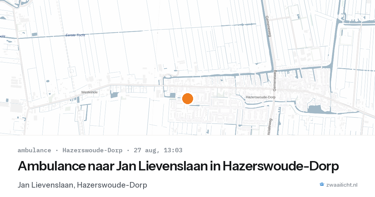 Ambulance naar Jan Lievenslaan in Hazerswoude-Dorp — 27 aug 2026